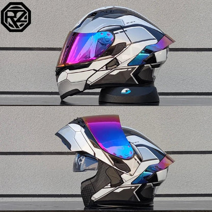ORZ Dual Lens Flip Up Motorcycle Helmet DOT Approved - MoToPLY XMoToPLY XMORZ Dual Lens Flip Up Motorcycle Helmet DOT Approved