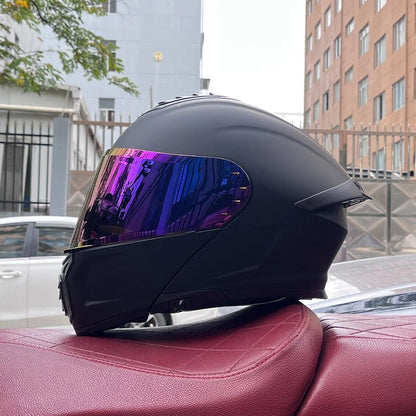 Pro Flip - Up Motorcycle Helmet – Aerodynamic Tail Vent Design - MoToPLY XHJ148MoToPLY XMPro Flip - Up Motorcycle Helmet – Aerodynamic Tail Vent Design