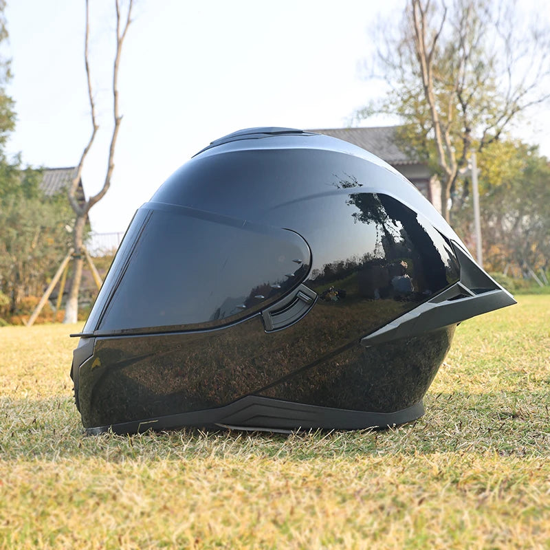 Motorcycle helmet, men's and women's dual mirror full face
