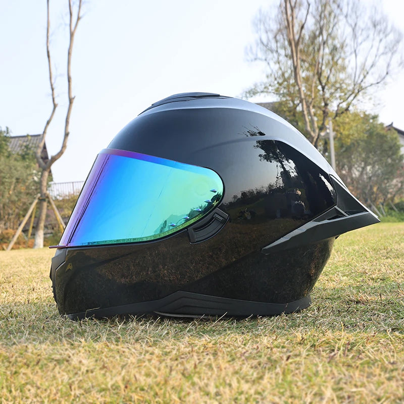 Motorcycle helmet, men's and women's dual mirror full face