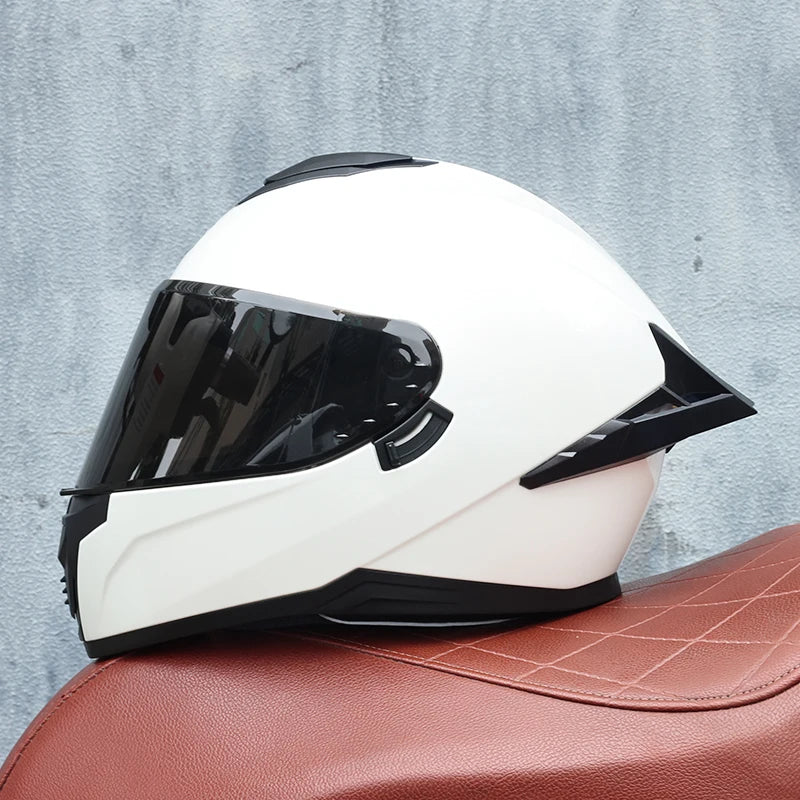 Motorcycle helmet, men's and women's dual mirror full face