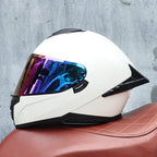 Motorcycle helmet, men's and women's dual mirror full face