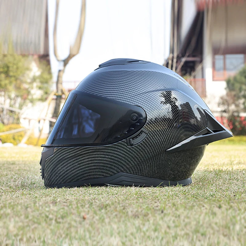 Motorcycle helmet, men's and women's dual mirror full face