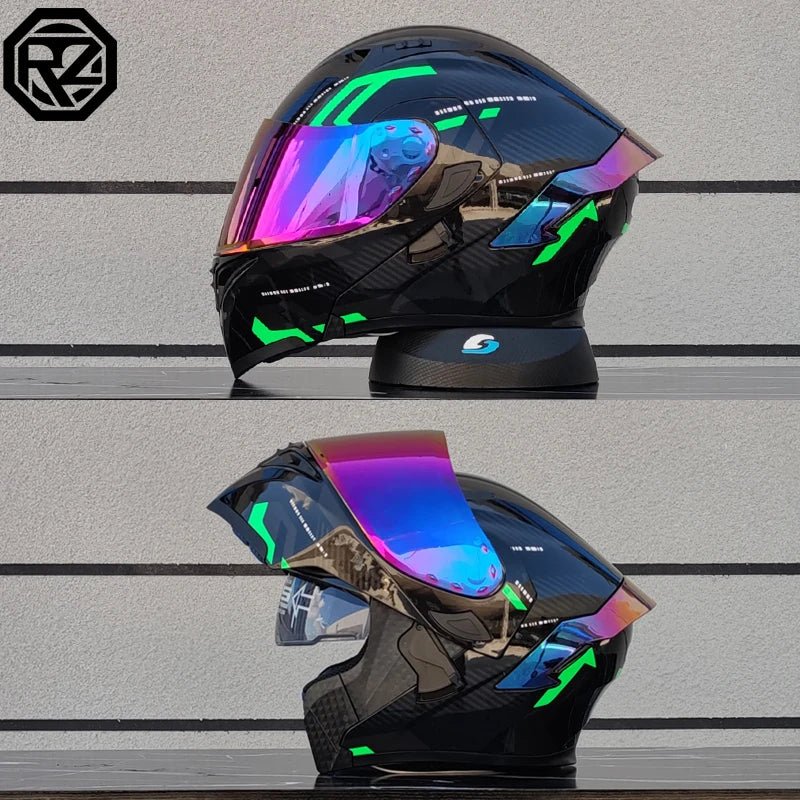 ORZ Dual Lens Flip Up Motorcycle Helmet DOT Approved - MoToPLY XMoToPLY XMORZ Dual Lens Flip Up Motorcycle Helmet DOT Approved