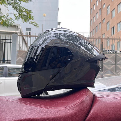 Pro Flip - Up Motorcycle Helmet – Aerodynamic Tail Vent Design - MoToPLY XHJ164MoToPLY XMPro Flip - Up Motorcycle Helmet – Aerodynamic Tail Vent Design