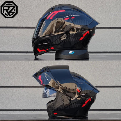 ORZ Dual Lens Flip Up Motorcycle Helmet DOT Approved - MoToPLY XMoToPLY XMORZ Dual Lens Flip Up Motorcycle Helmet DOT Approved