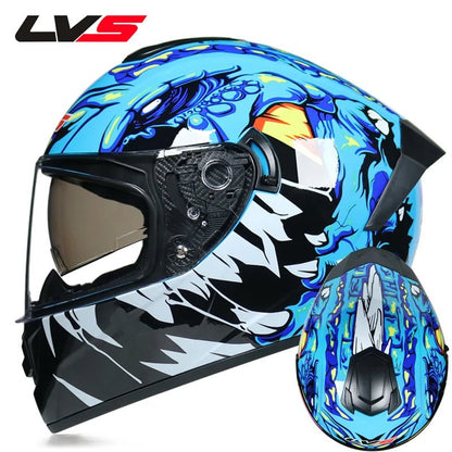 Winter Warm Full Face Motorbike Helmet with Dual Visor - MoToPLY XMoToPLY XS#original_value#