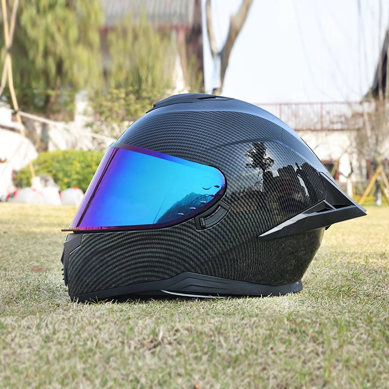Motorcycle helmet, men's and women's dual mirror full face