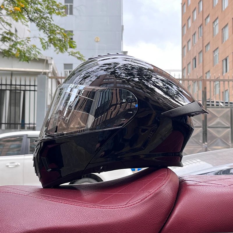 Pro Flip - Up Motorcycle Helmet – Aerodynamic Tail Vent Design - MoToPLY XHJ172MoToPLY XMPro Flip - Up Motorcycle Helmet – Aerodynamic Tail Vent Design