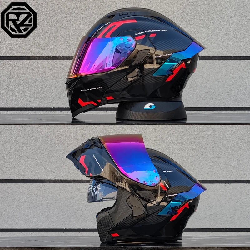 ORZ Dual Lens Flip Up Motorcycle Helmet DOT Approved - MoToPLY XMoToPLY XMORZ Dual Lens Flip Up Motorcycle Helmet DOT Approved