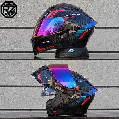 ORZ Dual Lens Flip Up Motorcycle Helmet DOT Approved - MoToPLY XMoToPLY XMORZ Dual Lens Flip Up Motorcycle Helmet DOT Approved
