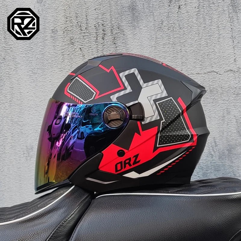 ORZ Motorcycle Half Helmet – Lightweight & Stylish – MoToPLY X - MoToPLY XMoToPLY XM#original_value#