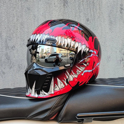 Black Warrior Scorpion Retro Motorcycle Helmet – Men & Women | MoToPLY X - MoToPLY XMoToPLY XM#original_value#