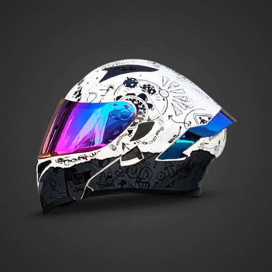 ORZ Dual Lens Flip Up Motorcycle Helmet DOT Approved