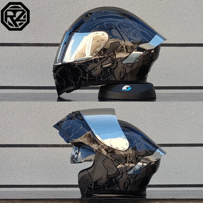 ORZ Dual Lens Flip Up Motorcycle Helmet DOT Approved - MoToPLY XMoToPLY XMORZ Dual Lens Flip Up Motorcycle Helmet DOT Approved