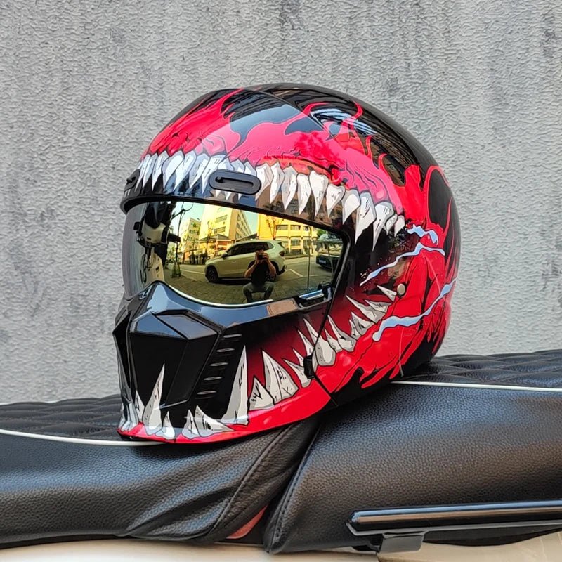 Black Warrior Scorpion Retro Motorcycle Helmet – Men & Women | MoToPLY X - MoToPLY XMoToPLY XM#original_value#