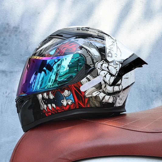 JIEKAI Full Face Motorcycle Helmet with Dual Visors – Summer Comfort Design