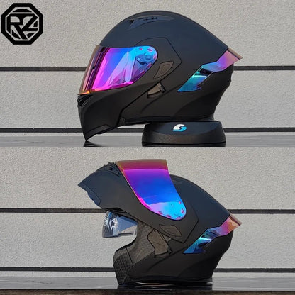 ORZ Dual Lens Flip Up Motorcycle Helmet DOT Approved - MoToPLY XMoToPLY XMORZ Dual Lens Flip Up Motorcycle Helmet DOT Approved