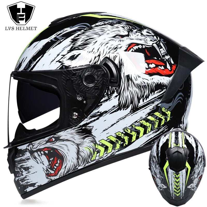 Winter Warm Full Face Motorbike Helmet with Dual Visor - MoToPLY XMoToPLY XS#original_value#