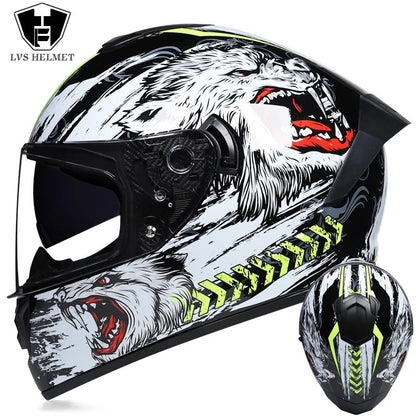 Winter Warm Full Face Motorbike Helmet with Dual Visor - MoToPLY XMoToPLY XS#original_value#