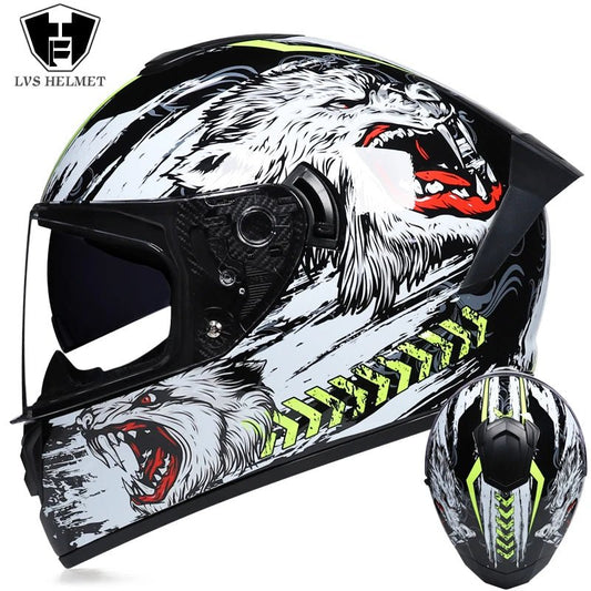 Winter Warm Full Face Motorbike Helmet with Dual Visor - MoToPLY XMoToPLY XS#original_value#