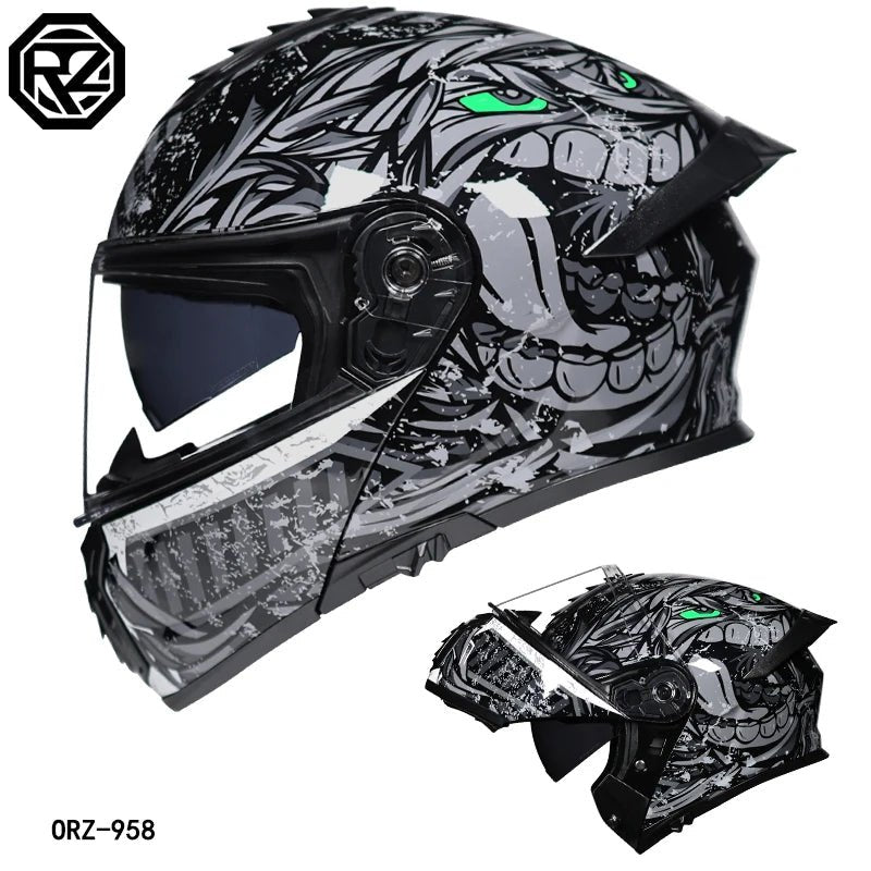 Pro Flip - Up Motorcycle Helmet – Aerodynamic Tail Vent Design - MoToPLY XHJ108MoToPLY XMPro Flip - Up Motorcycle Helmet – Aerodynamic Tail Vent Design