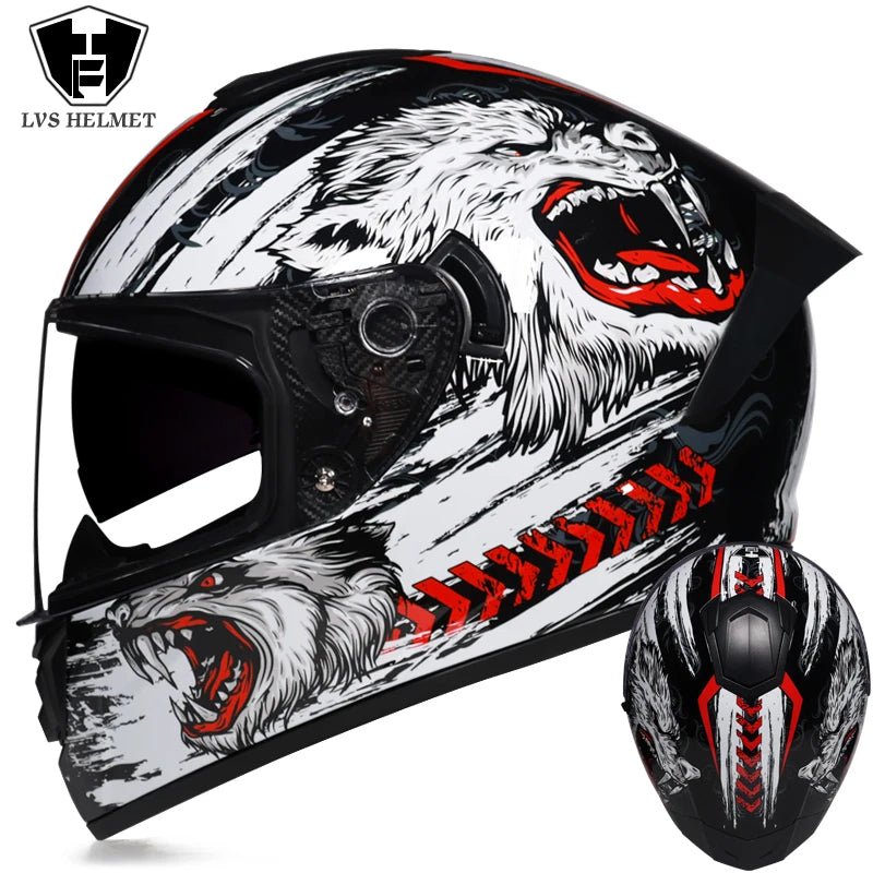 Winter Warm Full Face Motorbike Helmet with Dual Visor - MoToPLY XMoToPLY XS#original_value#