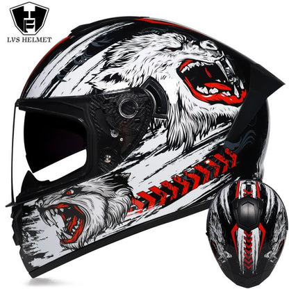 Winter Warm Full Face Motorbike Helmet with Dual Visor - MoToPLY XMoToPLY XS#original_value#
