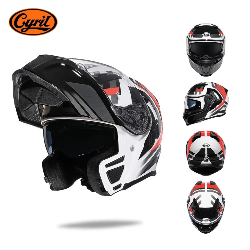 Modular Flip - Up Motorcycle Helmet – Dual Visor, DOT Approved - MoToPLY XMoToPLY XMModular Flip - Up Motorcycle Helmet – Dual Visor, DOT Approved