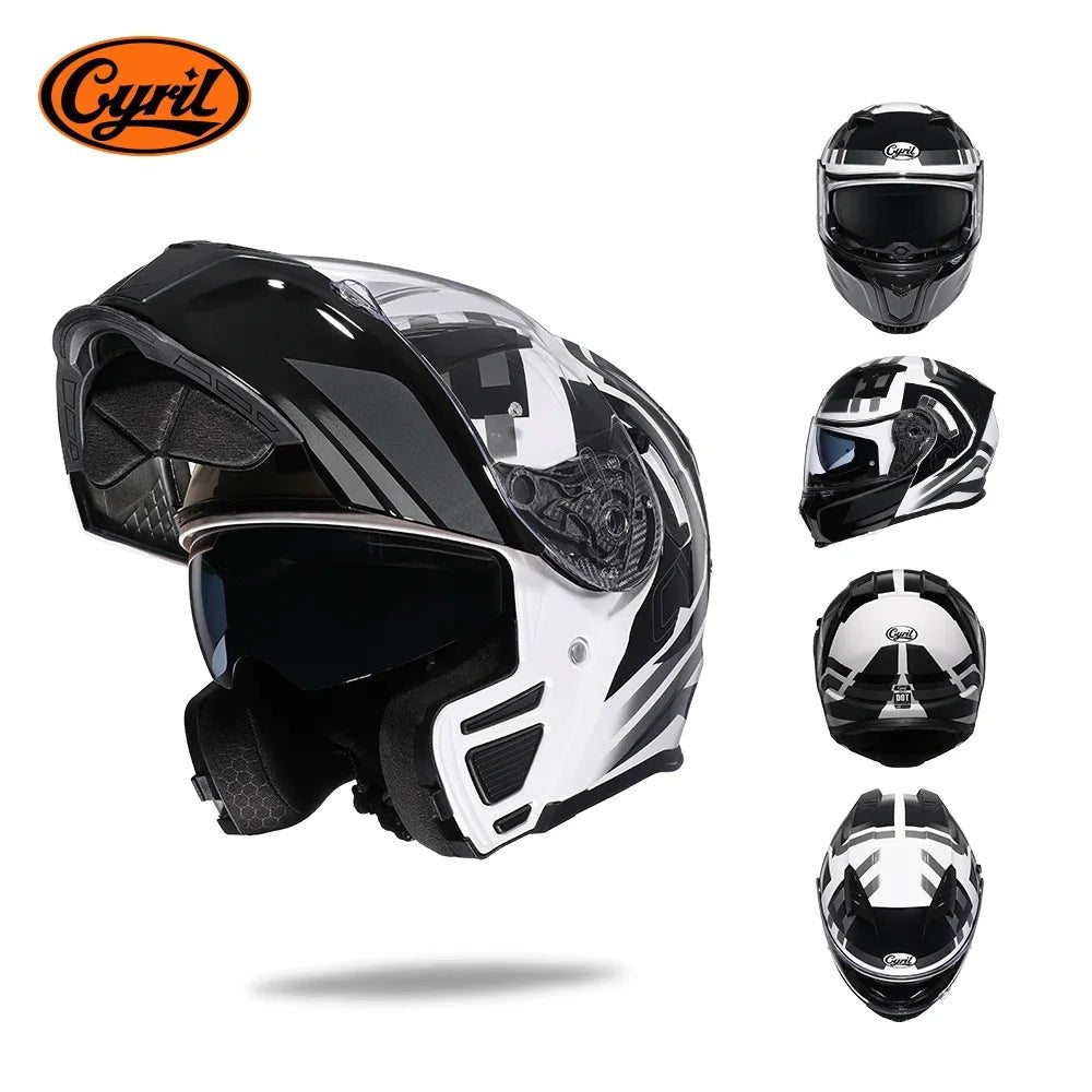 Modular Flip - Up Motorcycle Helmet – Dual Visor, DOT Approved - MoToPLY XMoToPLY XMModular Flip - Up Motorcycle Helmet – Dual Visor, DOT Approved