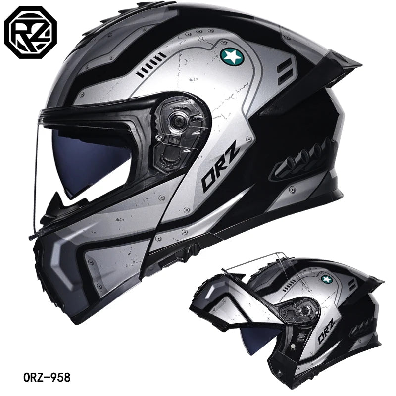 Pro Flip - Up Motorcycle Helmet – Aerodynamic Tail Vent Design - MoToPLY XHJ128MoToPLY XMPro Flip - Up Motorcycle Helmet – Aerodynamic Tail Vent Design