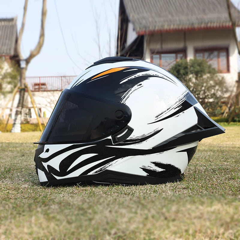 Motorcycle helmet, men's and women's dual mirror full face