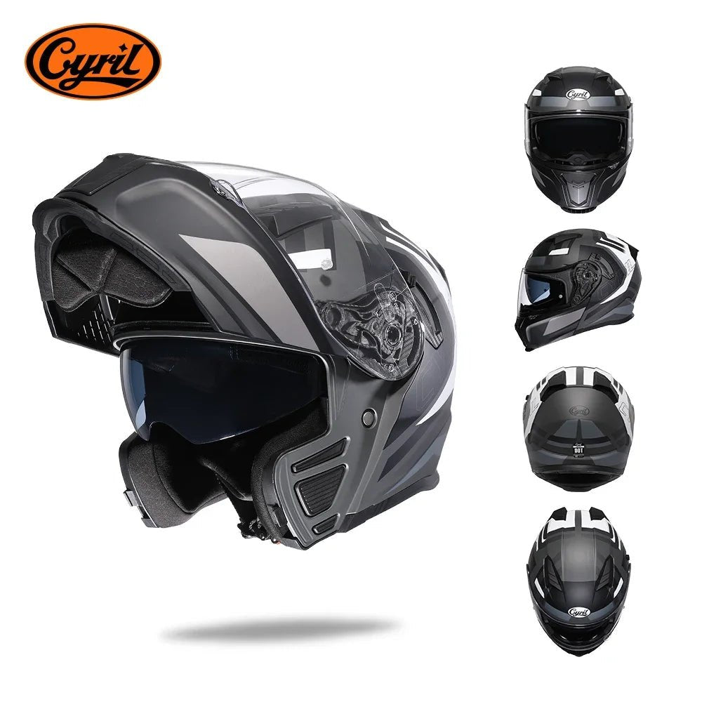 Modular Flip - Up Motorcycle Helmet – Dual Visor, DOT Approved - MoToPLY XMoToPLY XMModular Flip - Up Motorcycle Helmet – Dual Visor, DOT Approved