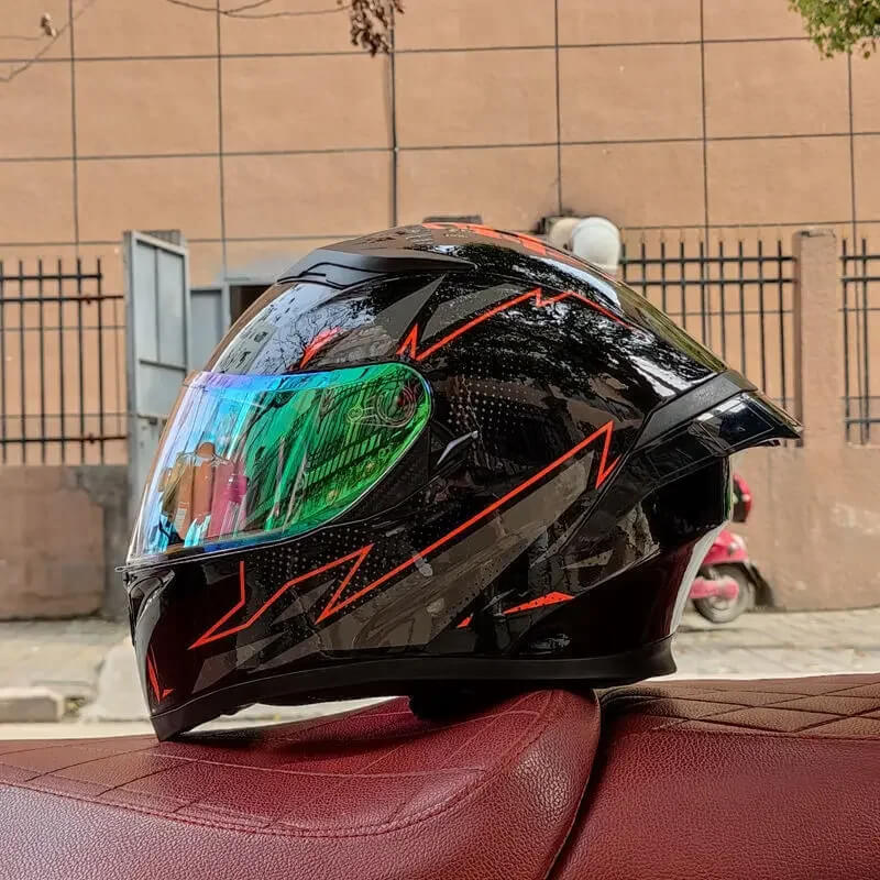 “DOT Full Face Motorcycle Helmet – Dual Lens Flip-Up Modular”