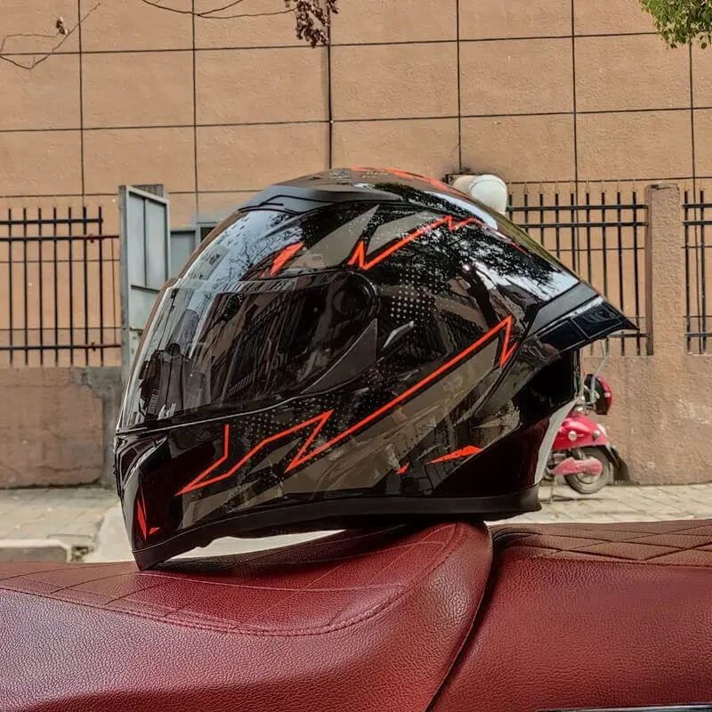 “DOT Full Face Motorcycle Helmet – Dual Lens Flip-Up Modular”