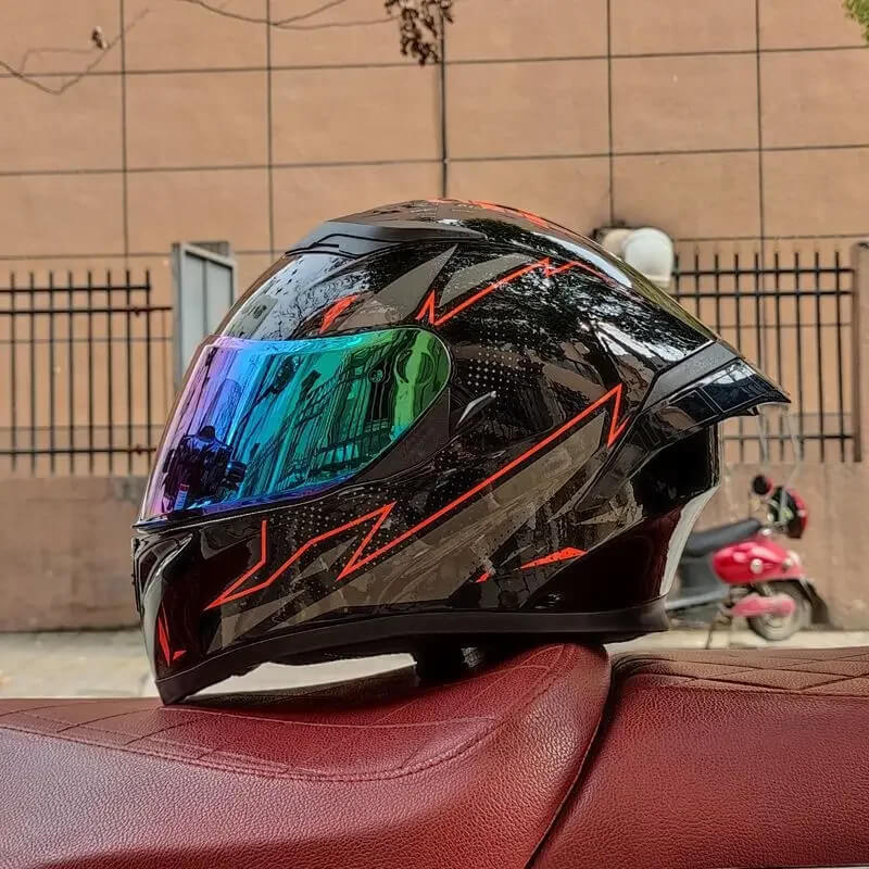 “DOT Full Face Motorcycle Helmet – Dual Lens Flip-Up Modular”