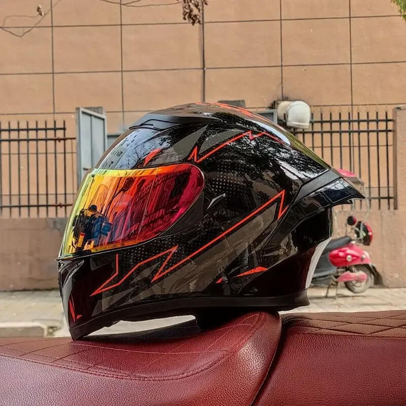 “DOT Full Face Motorcycle Helmet – Dual Lens Flip-Up Modular”