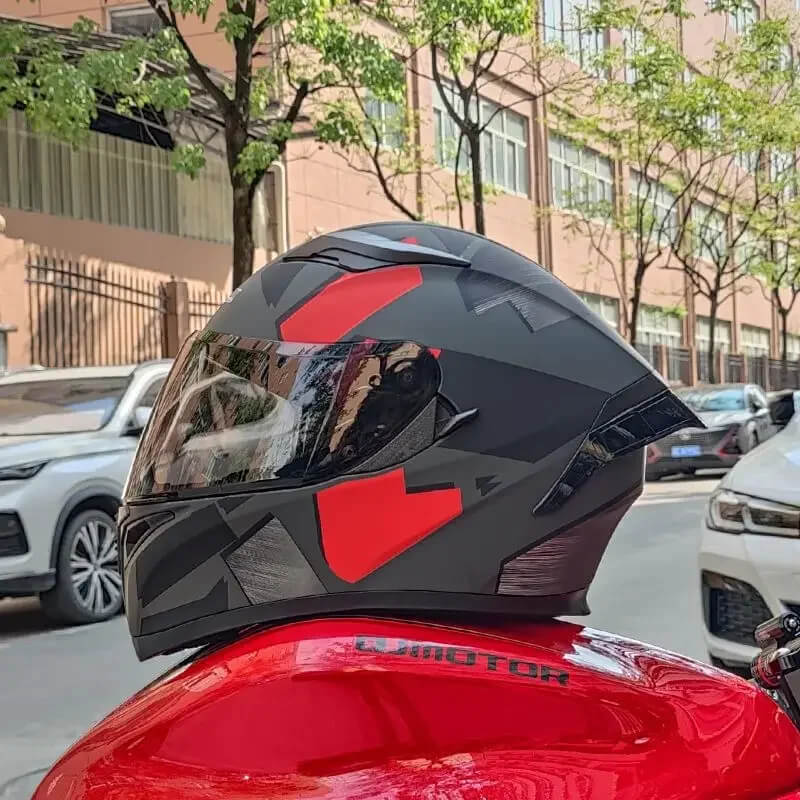 “DOT Full Face Motorcycle Helmet – Dual Lens Flip-Up Modular”