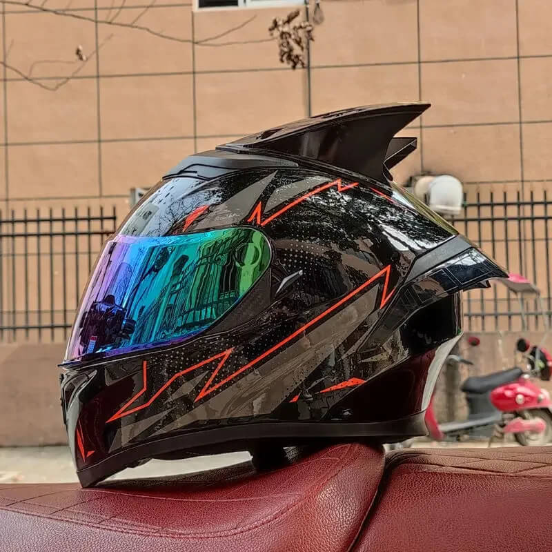 “DOT Full Face Motorcycle Helmet – Dual Lens Flip-Up Modular”