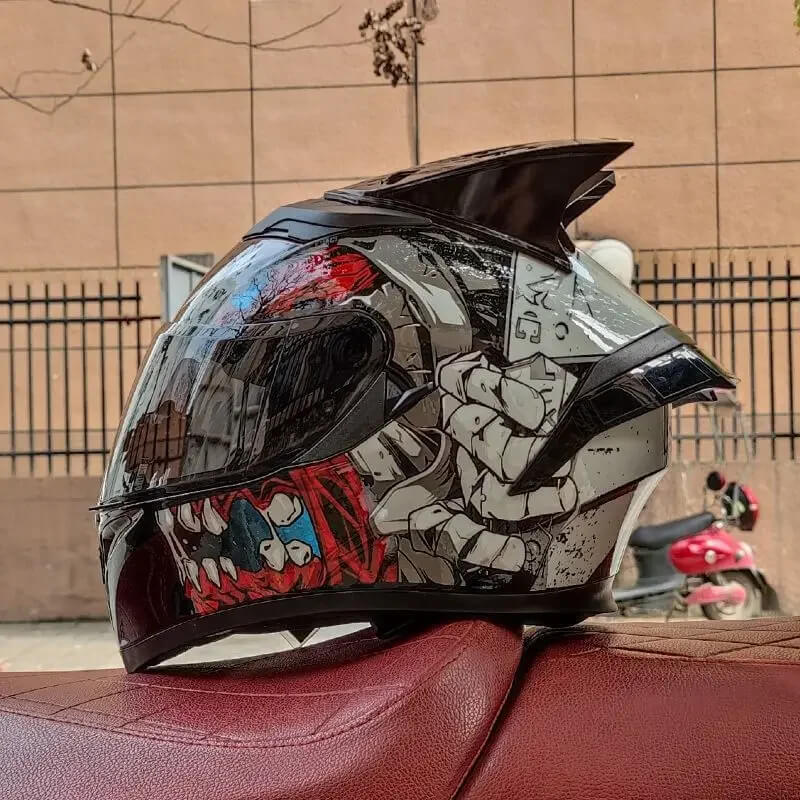 “DOT Full Face Motorcycle Helmet – Dual Lens Flip-Up Modular”