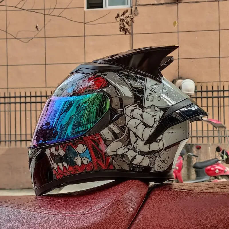 “DOT Full Face Motorcycle Helmet – Dual Lens Flip-Up Modular”