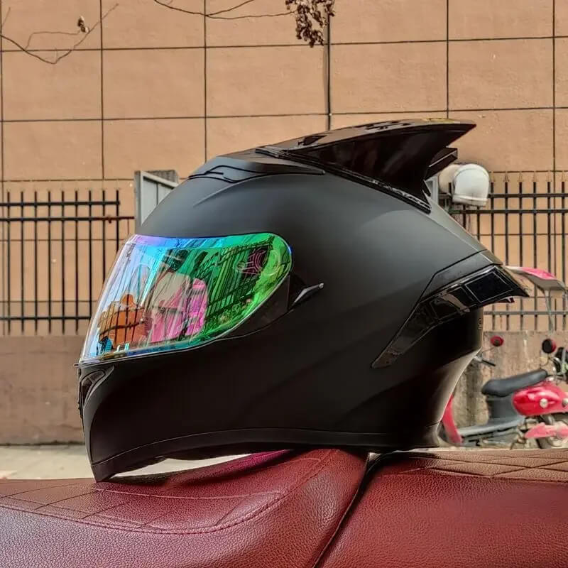“DOT Full Face Motorcycle Helmet – Dual Lens Flip-Up Modular”