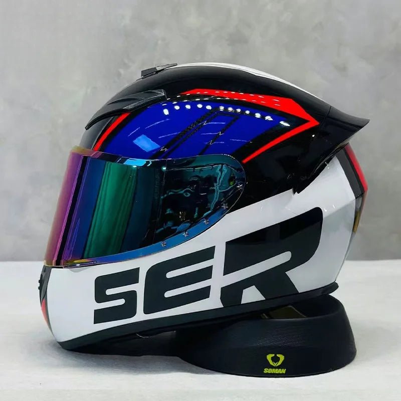 Nine - Tailed Fox Full Face Motorcycle Helmet – HD Graphic Design & Scratch - Resistant Lens - MoToPLY XHTM148MoToPLY XSNine - Tailed Fox Full Face Motorcycle Helmet – HD Graphic Design & Scratch - Resistant Lens