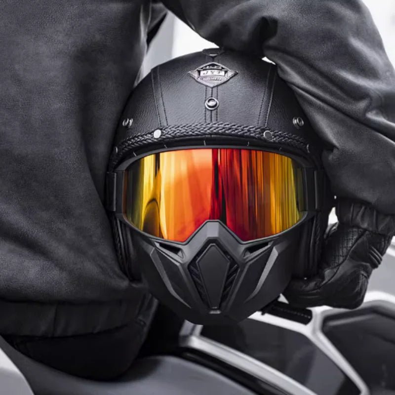 Keaz Retro Open Face Helmet – Anti - Fog & Ventilated DOT Approved - MoToPLY XHR140MoToPLY XSKeaz Retro Open Face Helmet – Anti - Fog & Ventilated DOT Approved