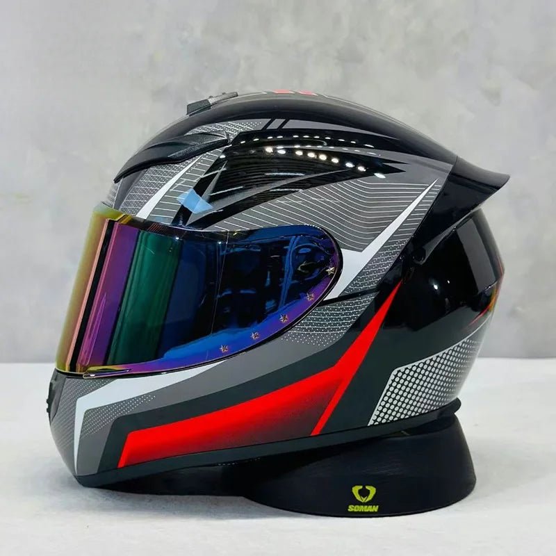 Nine - Tailed Fox Full Face Motorcycle Helmet – HD Graphic Design & Scratch - Resistant Lens - MoToPLY XHTM196MoToPLY XSNine - Tailed Fox Full Face Motorcycle Helmet – HD Graphic Design & Scratch - Resistant Lens