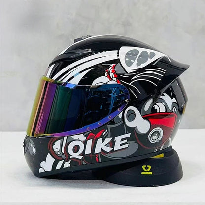 Nine - Tailed Fox Full Face Motorcycle Helmet – HD Graphic Design & Scratch - Resistant Lens - MoToPLY XHTM190MoToPLY XSNine - Tailed Fox Full Face Motorcycle Helmet – HD Graphic Design & Scratch - Resistant Lens