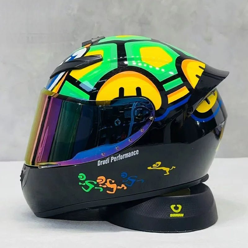 Nine - Tailed Fox Full Face Motorcycle Helmet – HD Graphic Design & Scratch - Resistant Lens - MoToPLY XHTM226MoToPLY XSNine - Tailed Fox Full Face Motorcycle Helmet – HD Graphic Design & Scratch - Resistant Lens