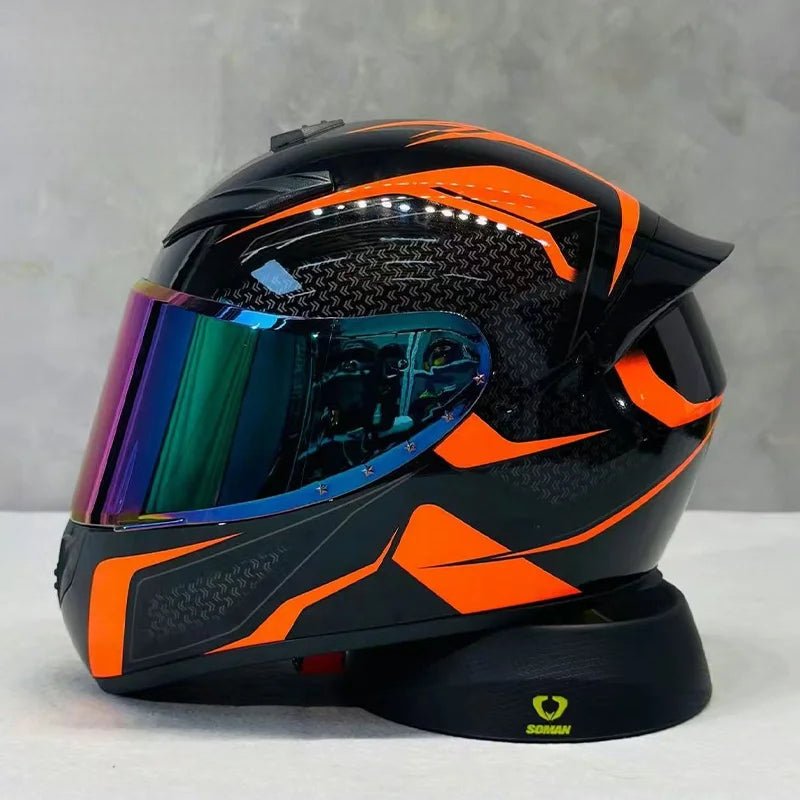 Nine - Tailed Fox Full Face Motorcycle Helmet – HD Graphic Design & Scratch - Resistant Lens - MoToPLY XHTM178MoToPLY XSNine - Tailed Fox Full Face Motorcycle Helmet – HD Graphic Design & Scratch - Resistant Lens