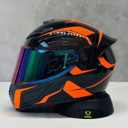 Nine - Tailed Fox Full Face Motorcycle Helmet – HD Graphic Design & Scratch - Resistant Lens - MoToPLY XHTM178MoToPLY XSNine - Tailed Fox Full Face Motorcycle Helmet – HD Graphic Design & Scratch - Resistant Lens