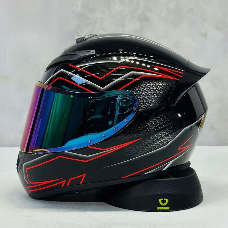 Nine - Tailed Fox Full Face Motorcycle Helmet – HD Graphic Design & Scratch - Resistant Lens - MoToPLY XHTM154MoToPLY XSNine - Tailed Fox Full Face Motorcycle Helmet – HD Graphic Design & Scratch - Resistant Lens